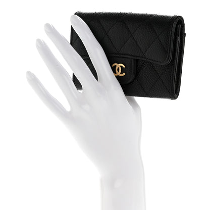 Chanel Caviar Quilted Flap Card Holder Wallet Black 2 of 10