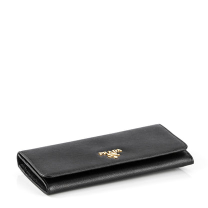 Prada Saffiano Metal Continental Flap Wallet Nero Black 4 of 8