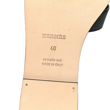 Hermes Calfskin Oran Sandals 40 Vert Viride 7 of 10