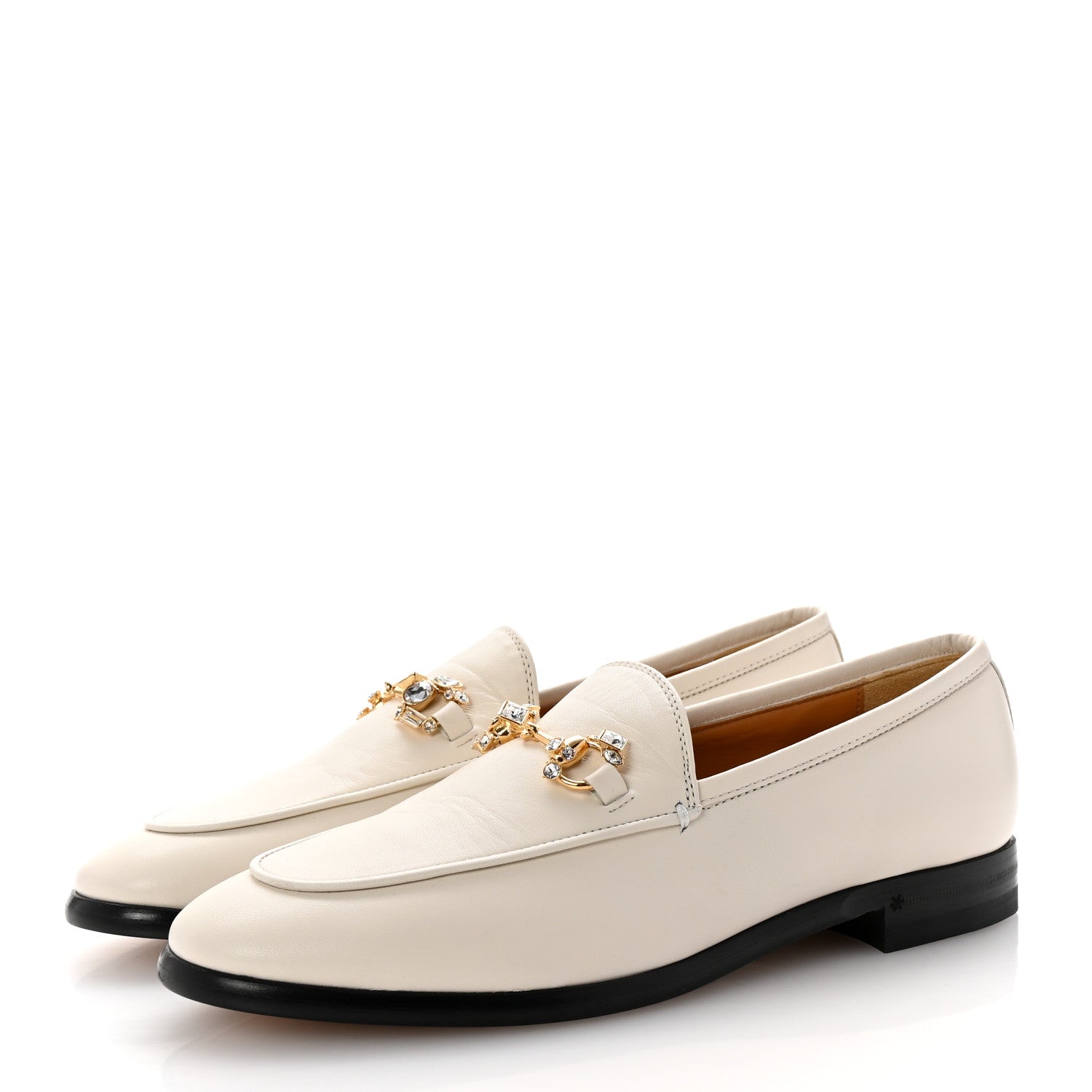 Gucci Malaga Kid 70 Crystal Horsebit Womens Jordaan Loafers 37