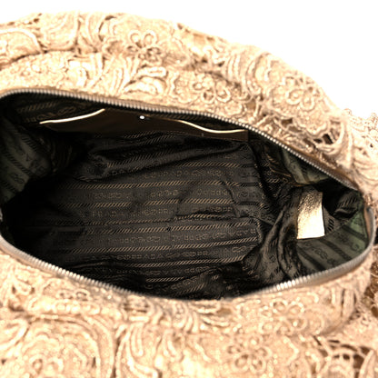 Prada Lace Pizzo S Bowler Oro Lurex 4 of 11