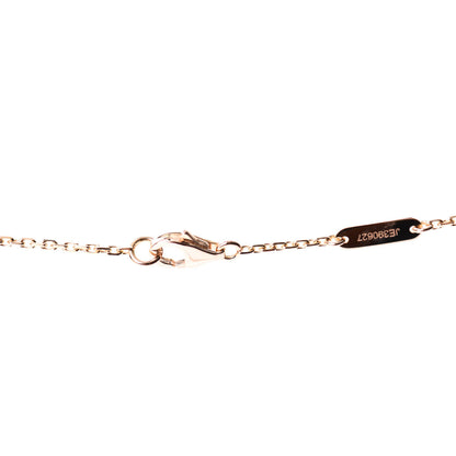 Van Cleef & Arpels 18K Rose Gold Diamond Pink Porcelain Vintage Alhambra Pendant Necklace 4 of 5