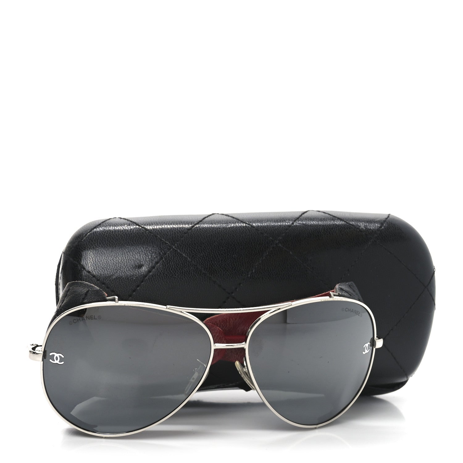 Chanel Titanium Lambskin CC Pilot Sunglasses 4192-Q-A Black 6 of 6