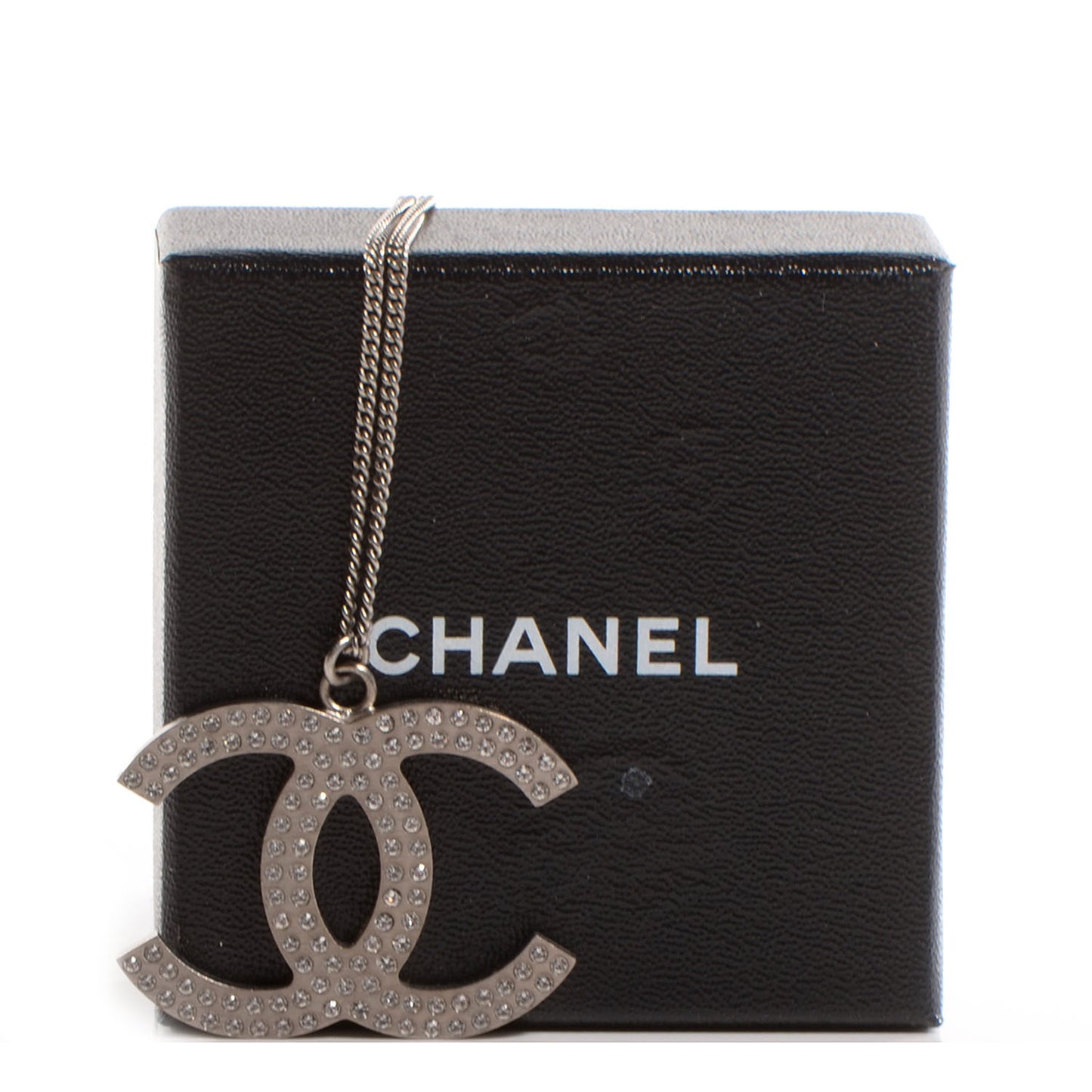 Crystal Large CC Necklace Silver