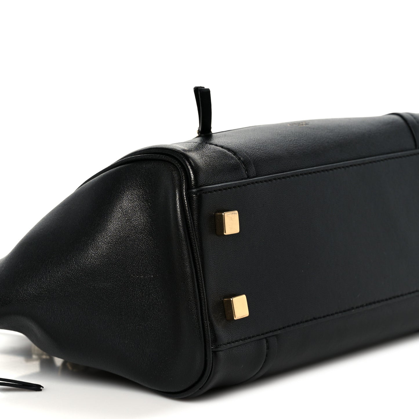 Supple Shiny Lambskin Little New Luggage Black