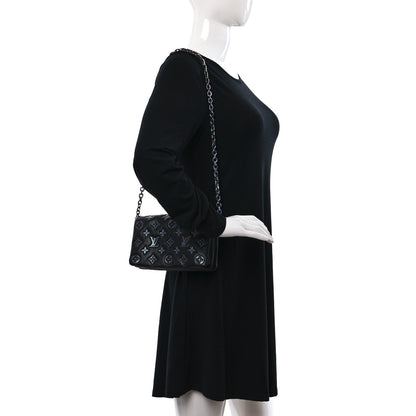 Louis Vuitton Lambskin Embossed Monogram Scarabeo Pochette Coussin Black 2 of 9