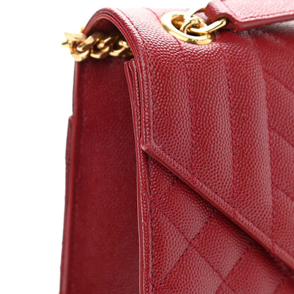 Saint Laurent Grain De Poudre Textured Mixed Matelasse Triquilt Medium Monogram Satchel Oxblood 11 of 13