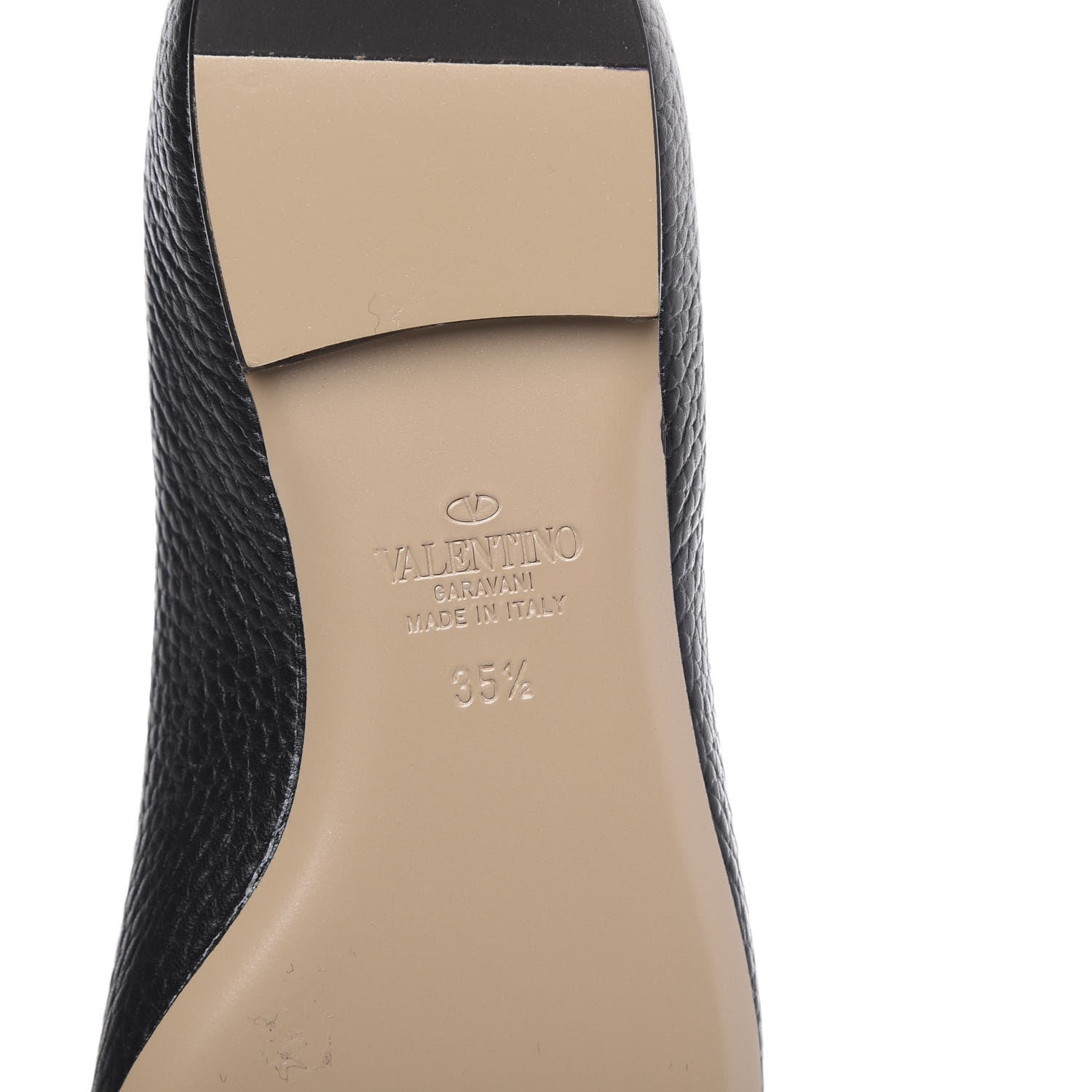 Valentino Garavani Pebbled Calfskin Rockstud Ankle Strap Ballerina Flats 35.5 Black 8 of 9