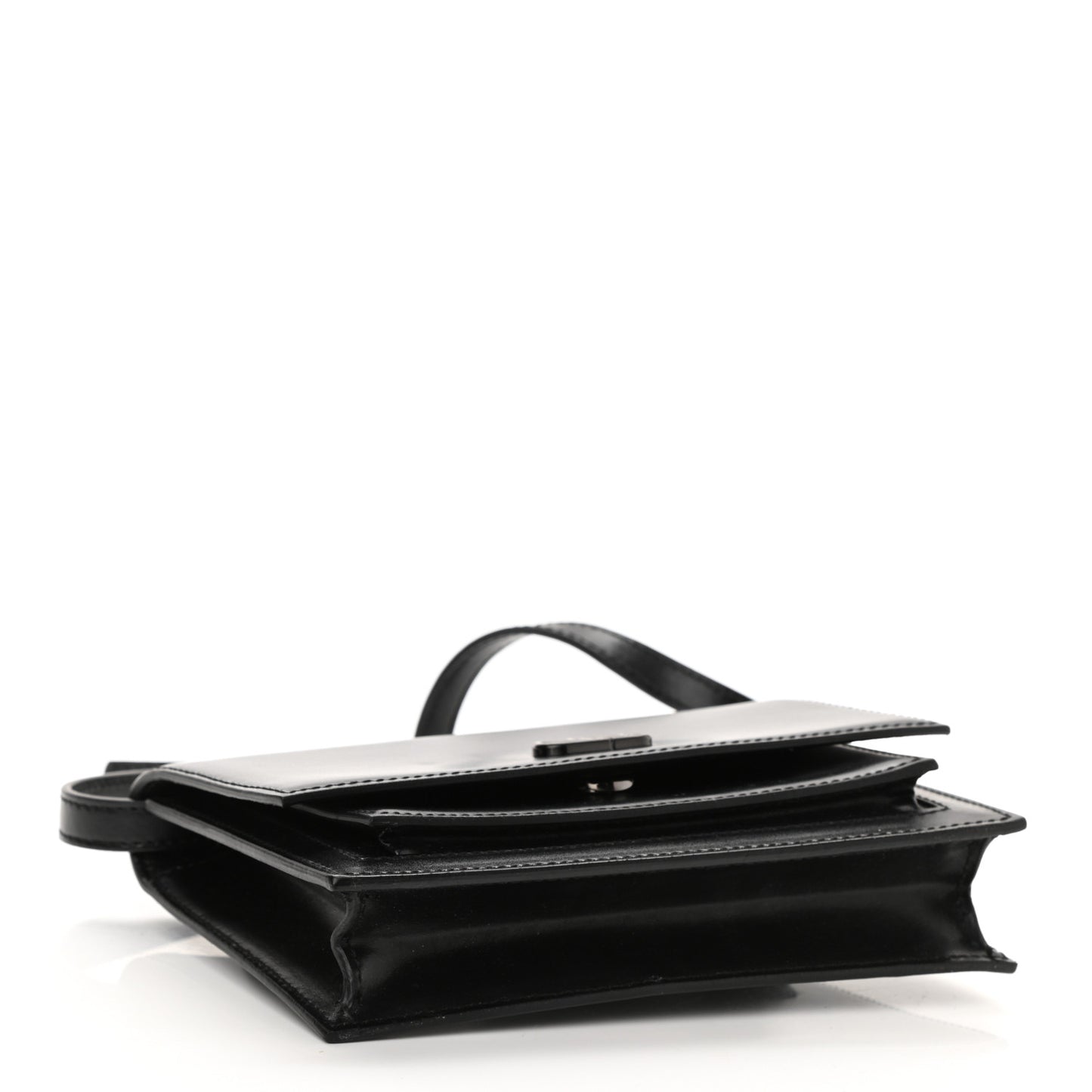 Shiny Box Calfskin Monochrome XS Sharp Belt Bag Black