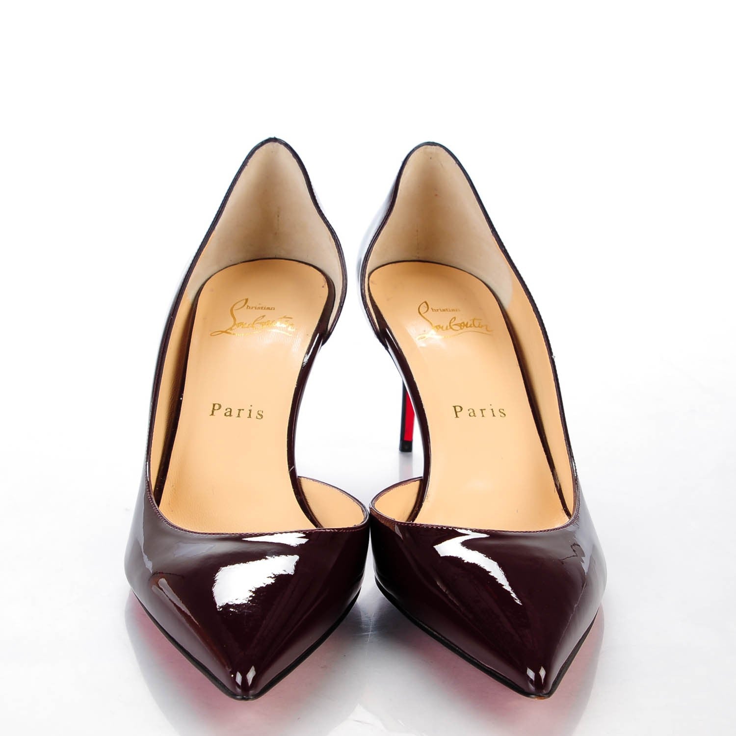 Christian Louboutin Patent Iriza 70 Pumps 39 Lie De Vin 2 of 8