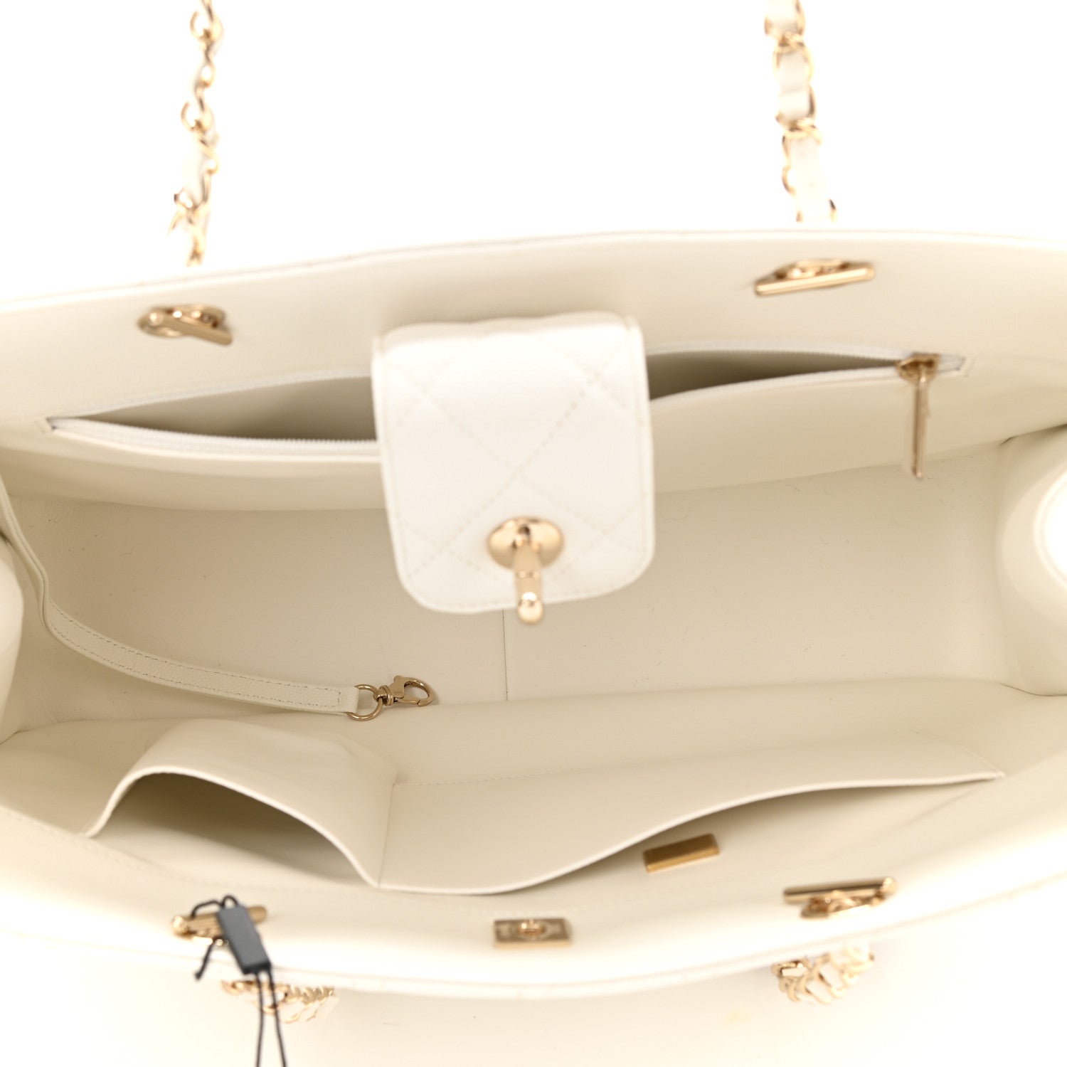 Chanel Caviar Quilted Large Classic Shopping Tote White 6 of 11