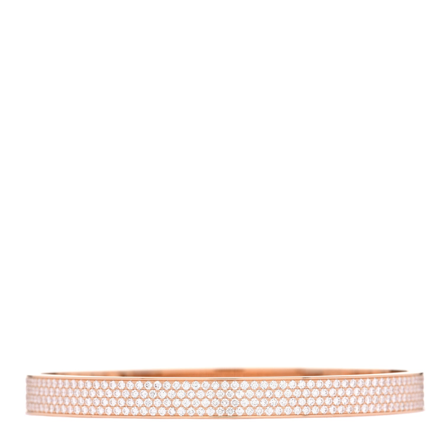 Hermes 18K Rose Gold Diamond PM Collier de Chien Full Pave Bracelet ST 2 of 3