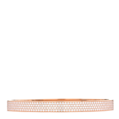 Hermes 18K Rose Gold Diamond PM Collier de Chien Full Pave Bracelet ST 2 of 3