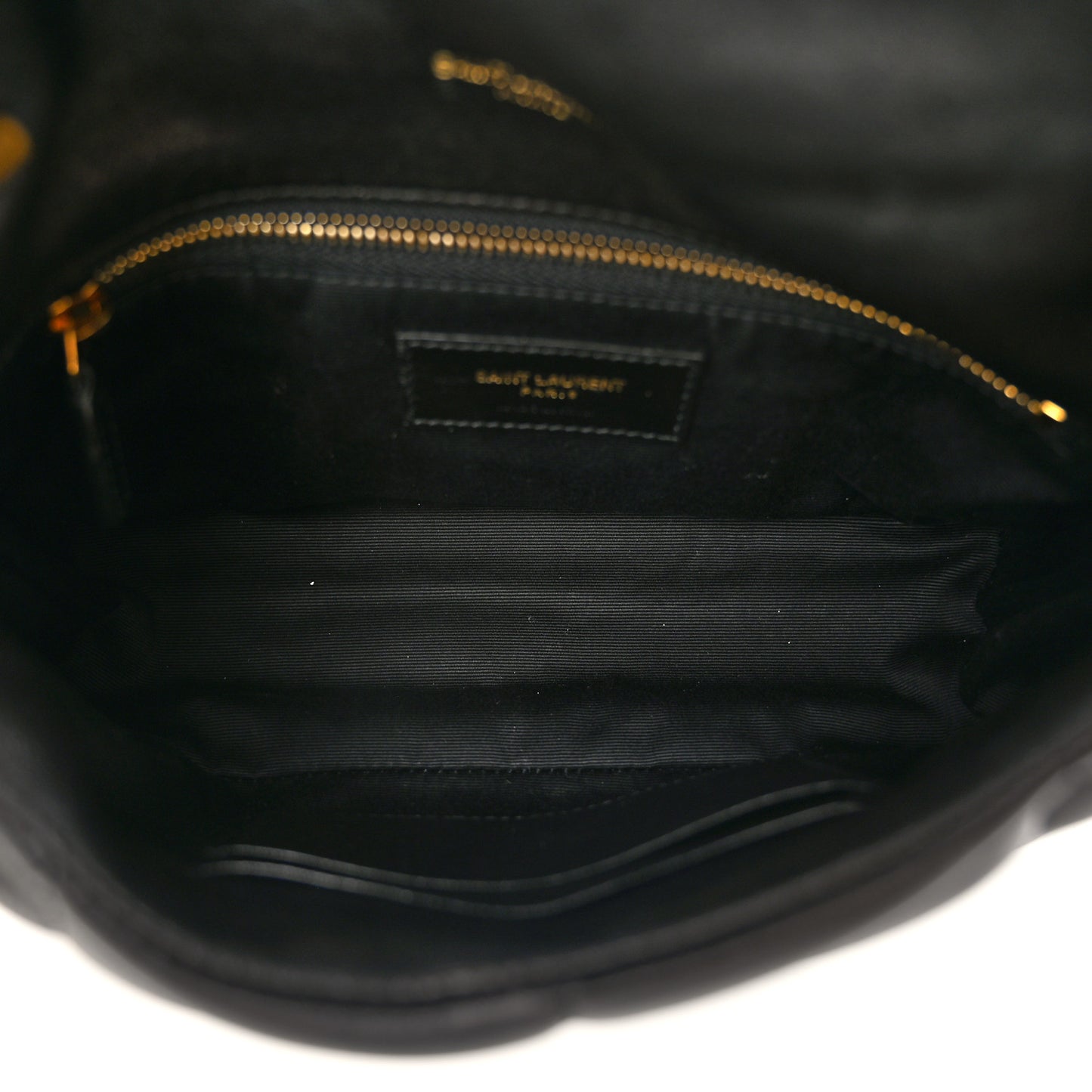 Lambskin Quilted Toy Loulou Puffer Monogram Chain Satchel Black