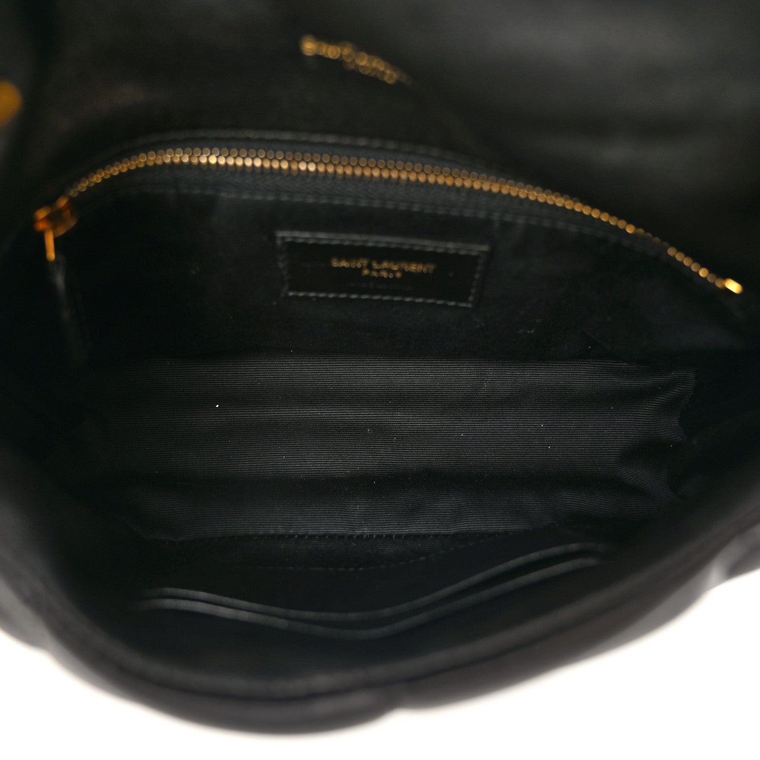 Saint Laurent Lambskin Quilted Toy Loulou Puffer Monogram Chain Satchel Black 5 of 11
