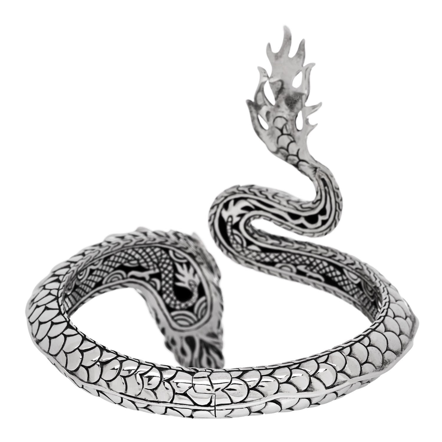 John Hardy JOHN HARDY Sterling Silver 18K Yellow Gold Naga Dragon Kick Cuff Bracelet 3 of 4