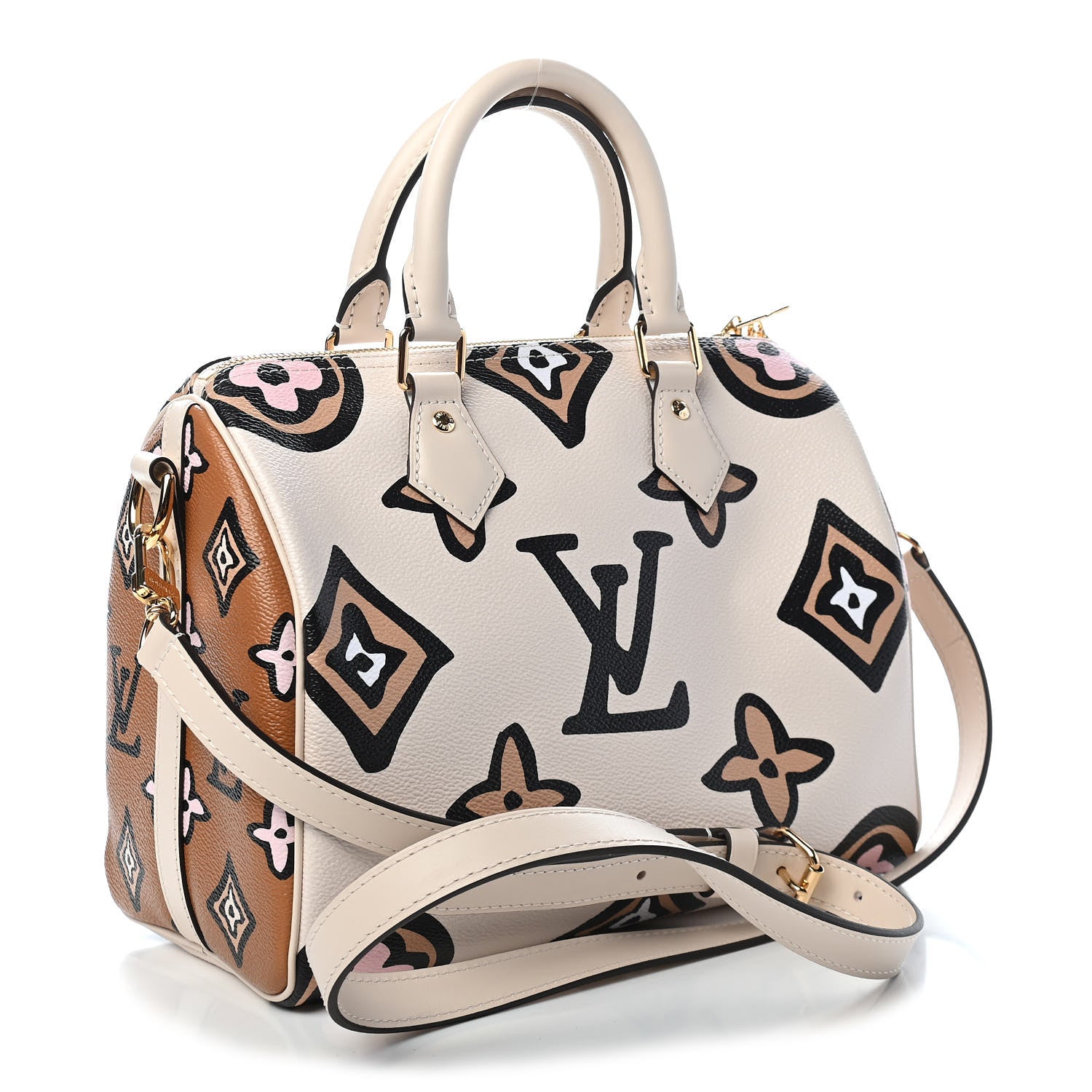 Louis Vuitton Monogram Giant Wild At Heart Speedy Bandouliere 25 Creme 3 of 8