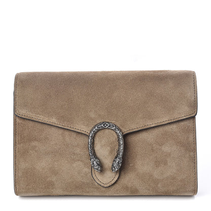 Gucci Suede Mini Dionysus Chain Wallet Beige 1 of 9