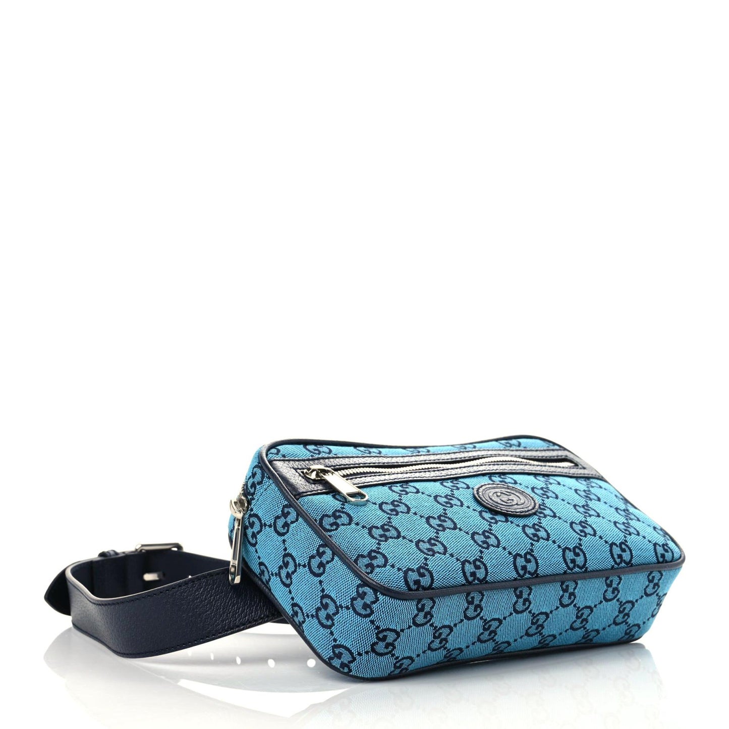 Monogram Multicolor Textured Calfskin Retro Interlocking G Belt Bag Light Blue