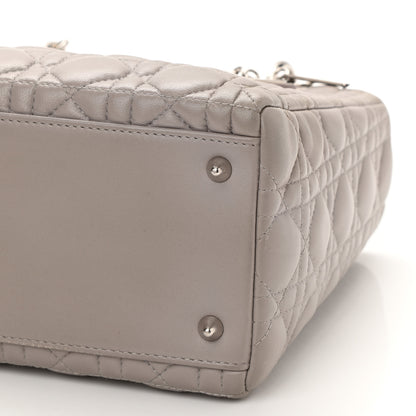 Christian Dior Lambskin Cannage Medium Lady Dior Grey 8 of 8
