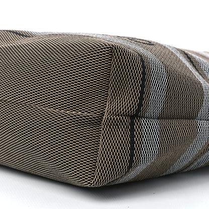 Salvatore Ferragamo Raffia Striped Logo Tote Bag Beige Optic White Black 9 of 10