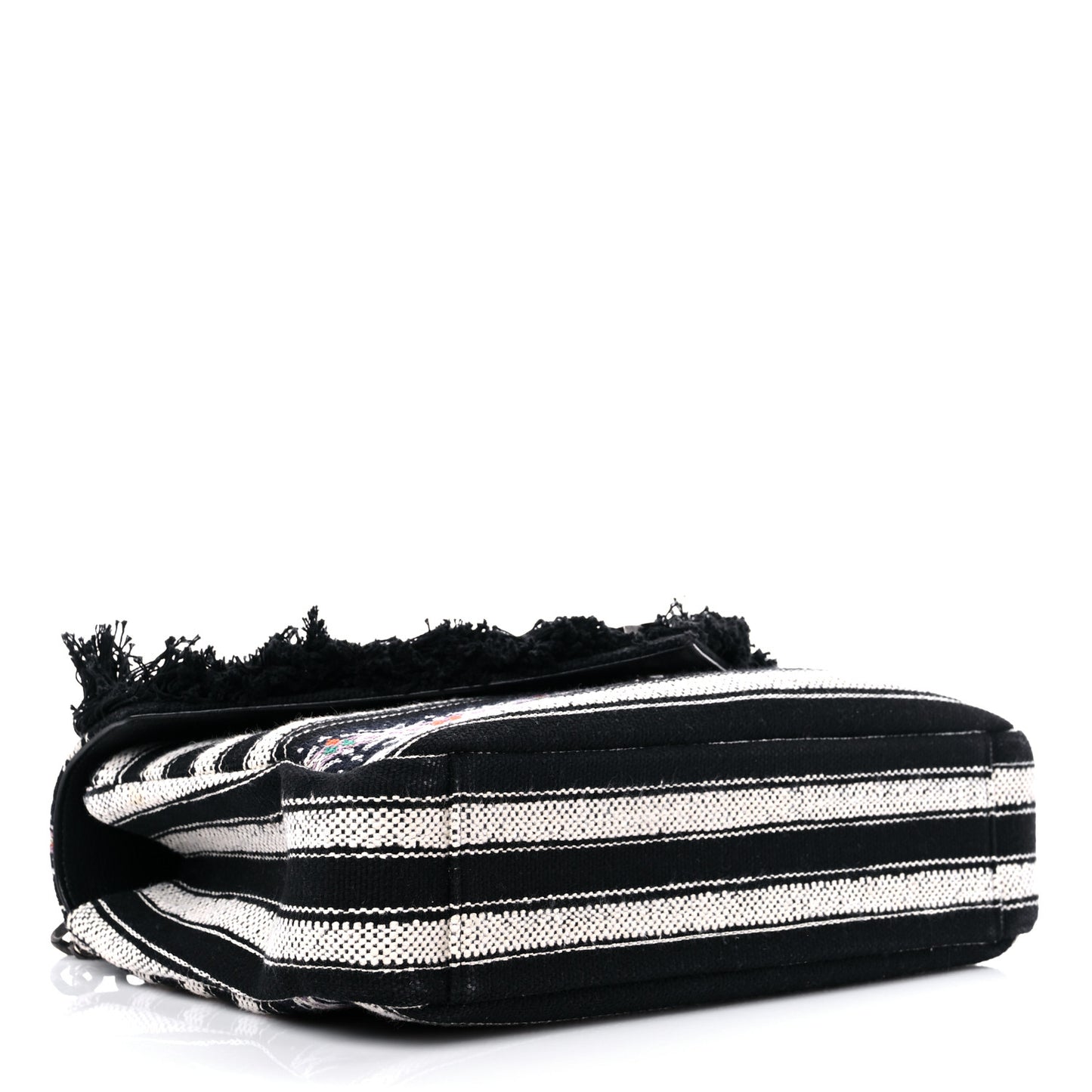 Berber Chevron Tassel Monogram Large College Bag Black