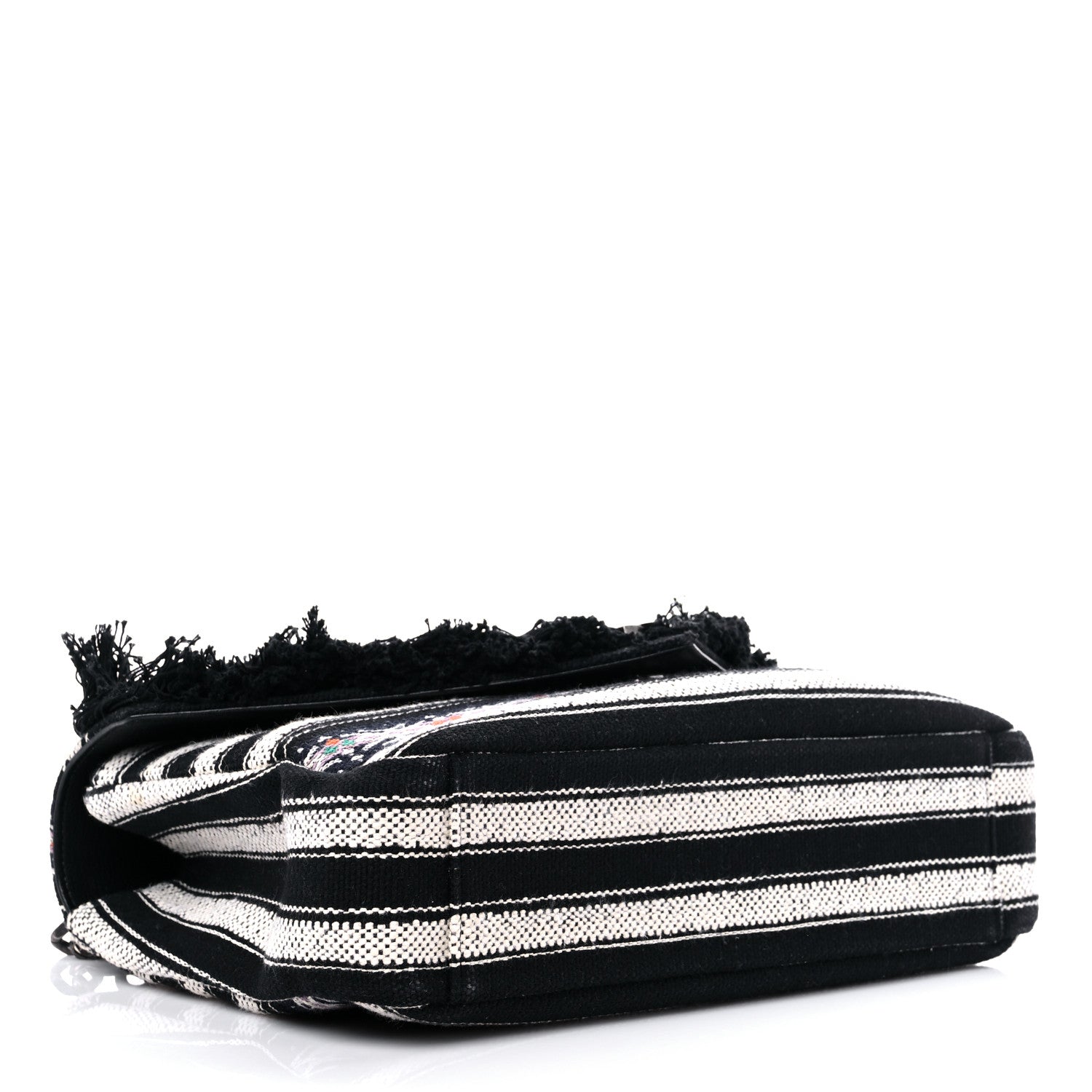 Saint Laurent Berber Chevron Tassel Monogram Large College Bag Black 4 of 10
