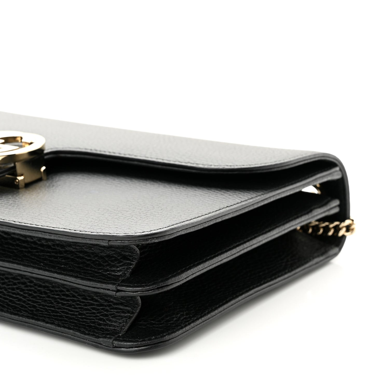 Dollar Calfskin Interlocking G Shoulder Bag Black