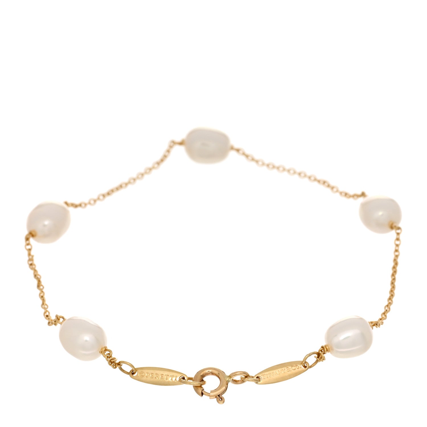 Tiffany 18K Yellow Gold Pearl 5.5-6mm Elsa Peretti Pearls By The Yard Bracelet 2 of 4