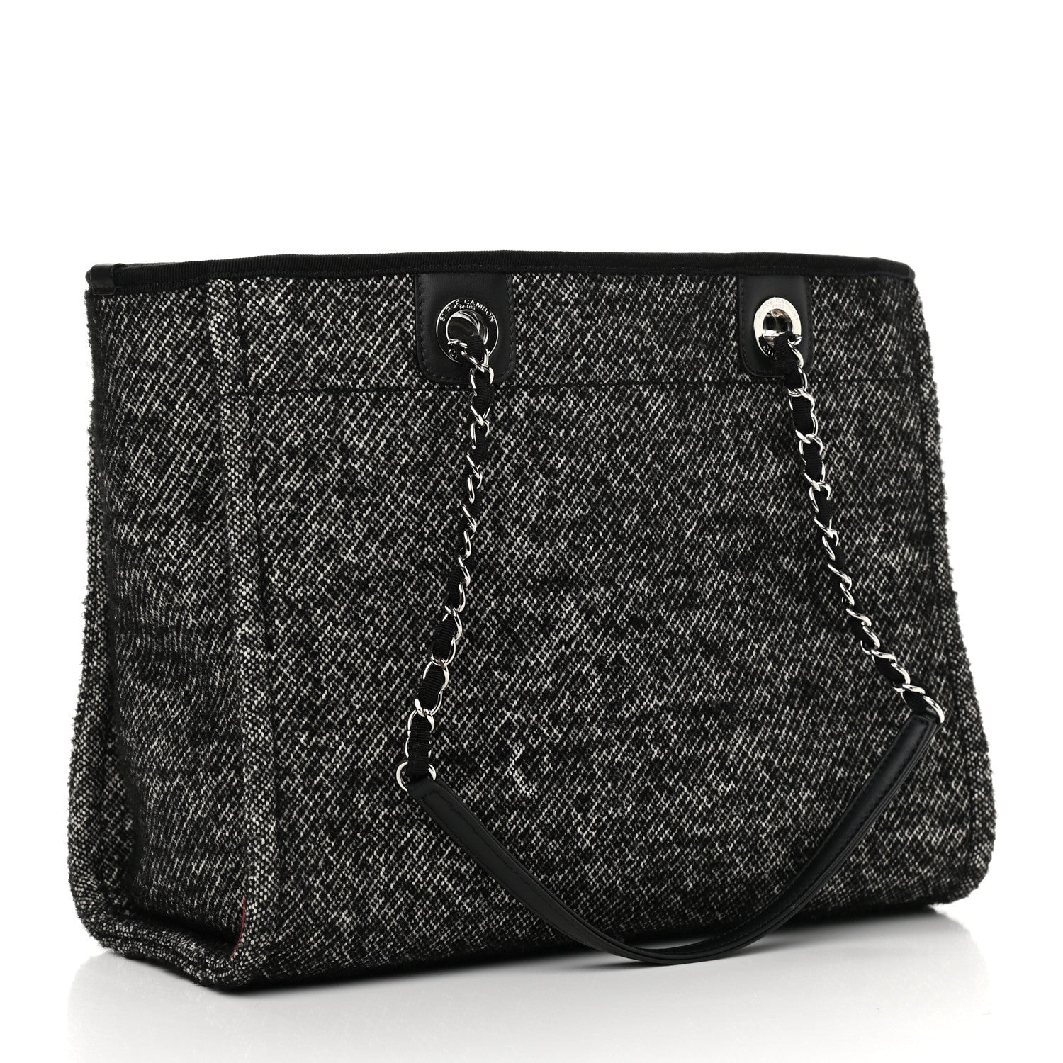 Chanel Mixed Fibers Calfskin Small Deauville Tote Black 2 of 10