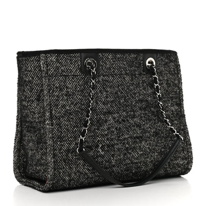 Chanel Mixed Fibers Calfskin Small Deauville Tote Black 2 of 10