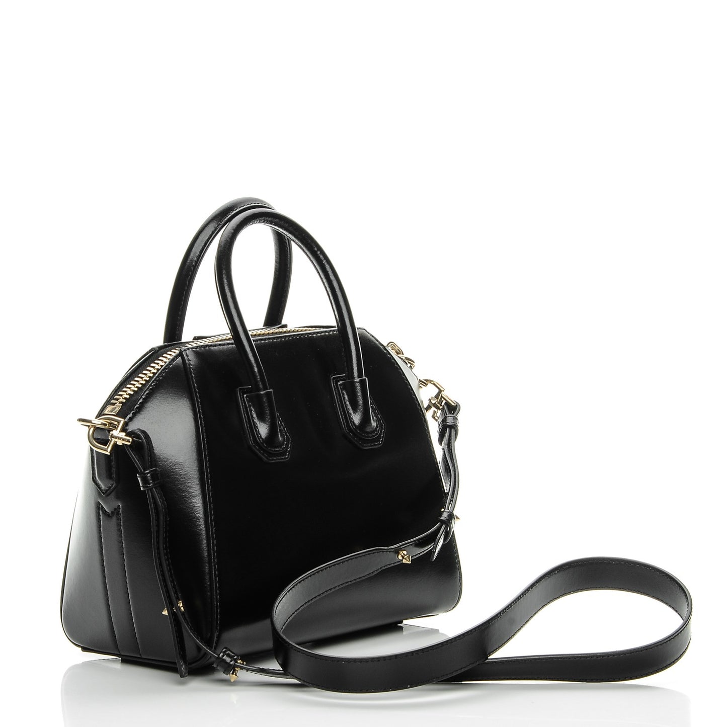 Shiny Lord Calfskin Mini Antigona Black