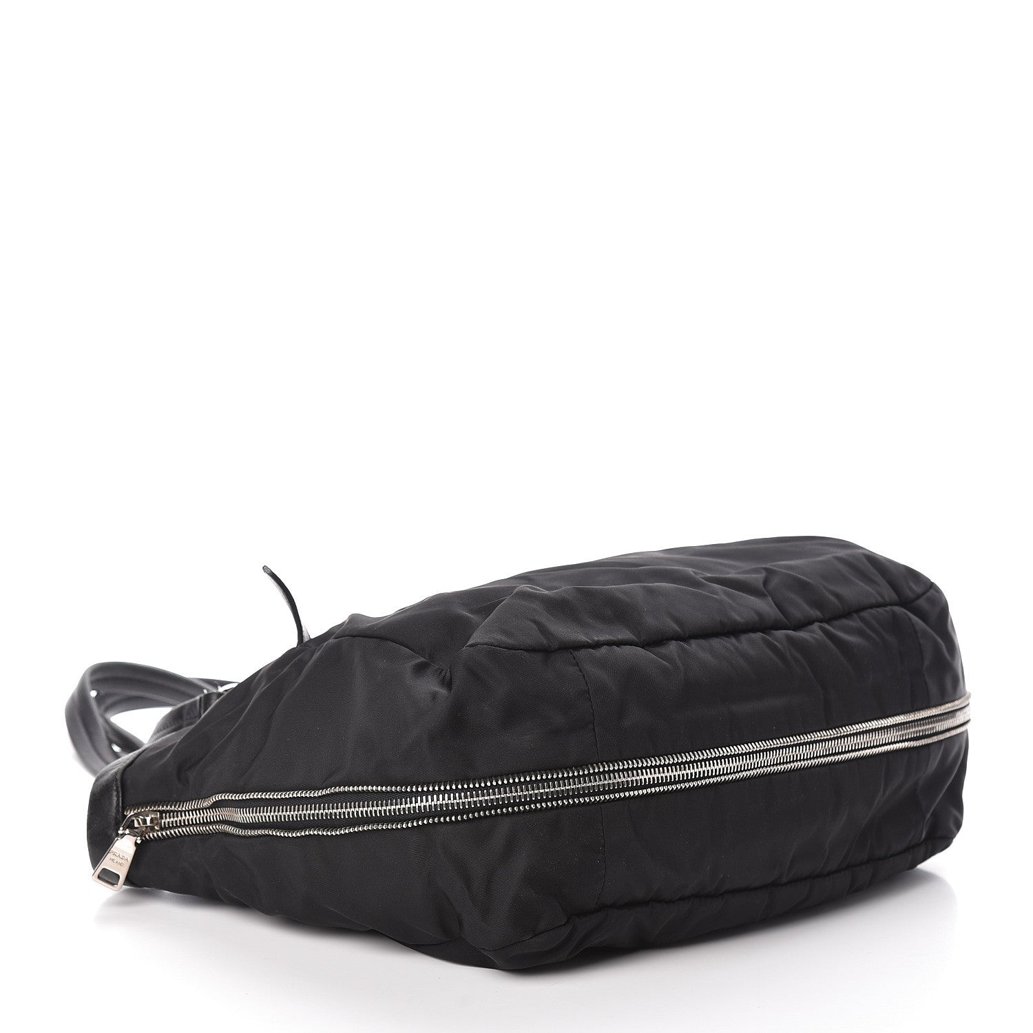 Prada Tessuto Nylon Zip Around Shoulder Bag Black 4 of 11