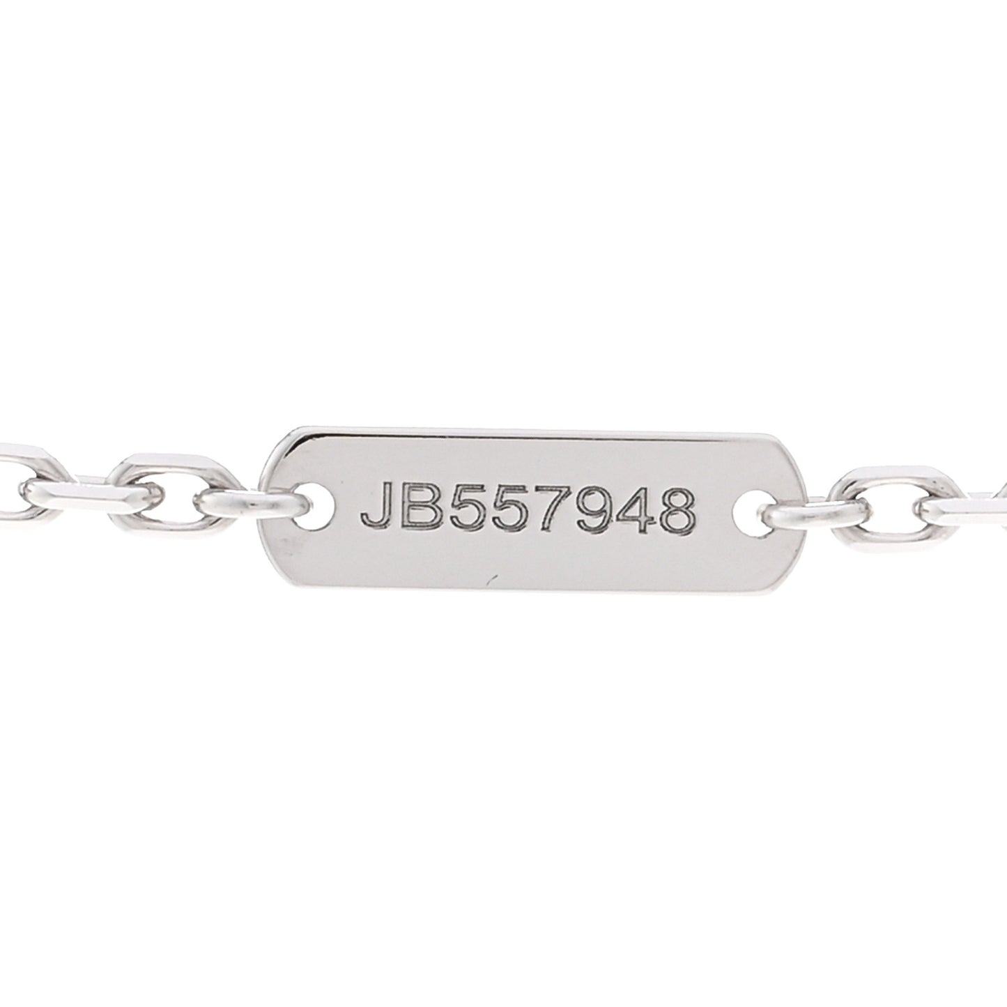 18K White Gold Mother of Pearl Magic Alhambra Pendant Necklace