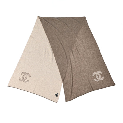Chanel Cashmere CC Stole Taupe 2 of 3