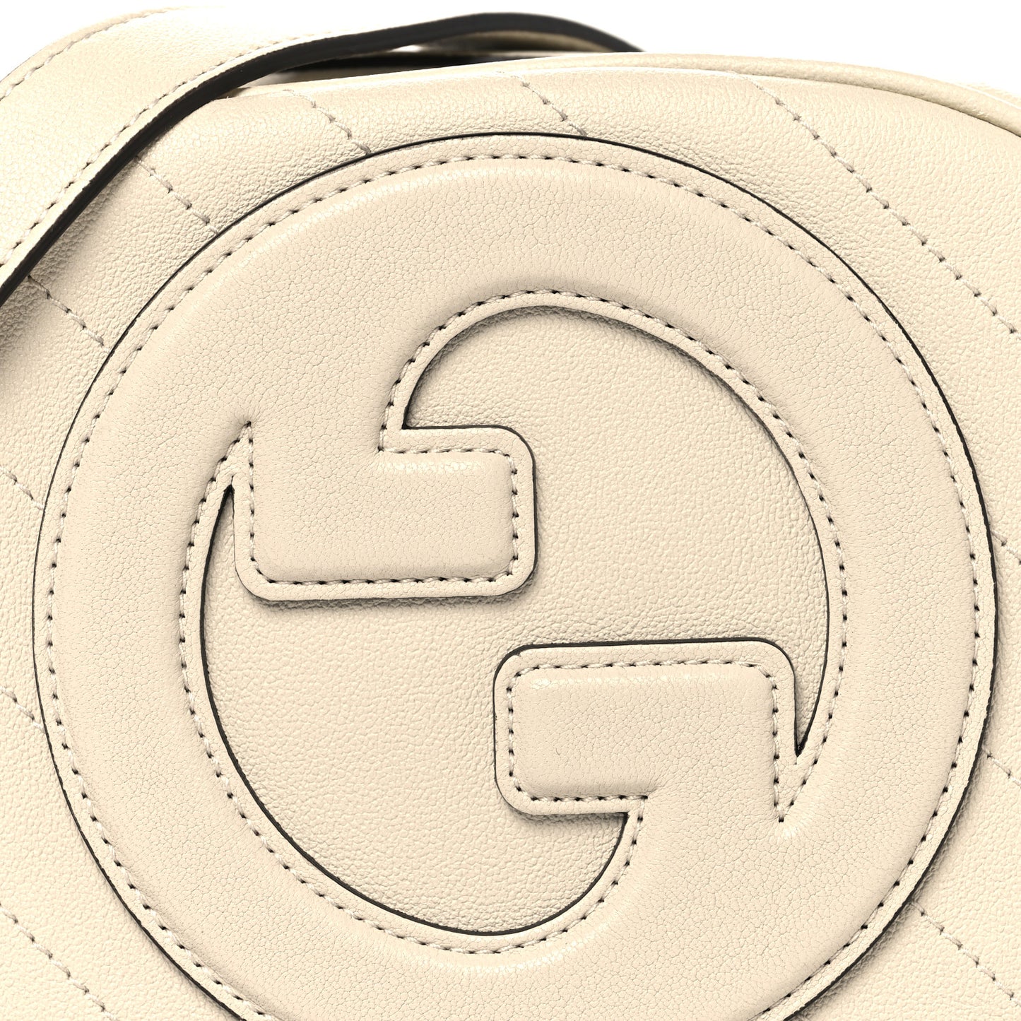 Sakai Be Green Calfskin Diagonal Stitched Mini Blondie Shoulder Bag Mystic White