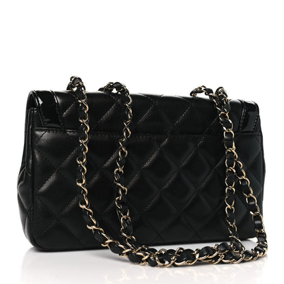 Chanel Lambskin Patent Calfskin Quilted Small Flap Bag Black 3 of 11