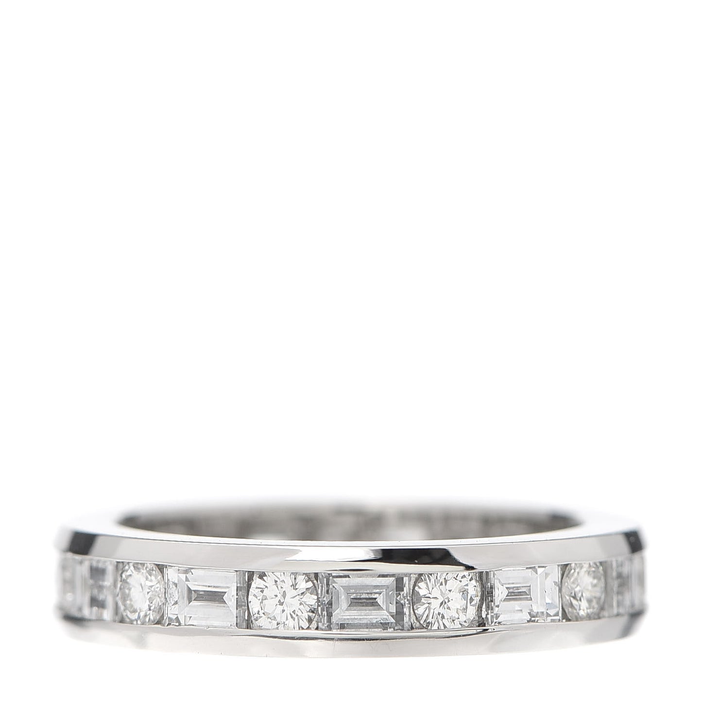 Platinum Round Baguette Diamond 3mm Channel-Set Eternity Band Ring 47 4