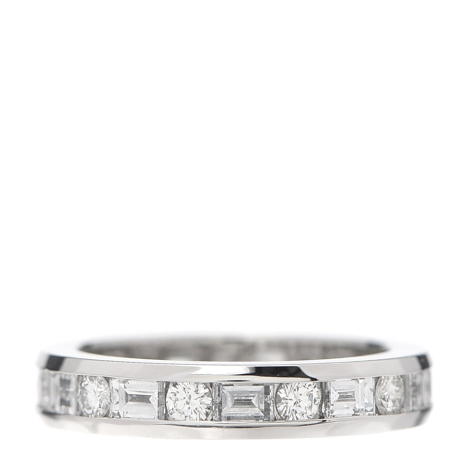Tiffany Platinum Round Baguette Diamond 3mm Channel-Set Eternity Band Ring 47 4 1 of 5