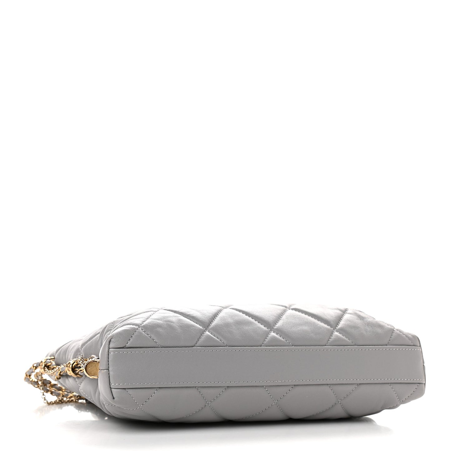 Lambskin Quilted Crush on Chains Hobo Grey