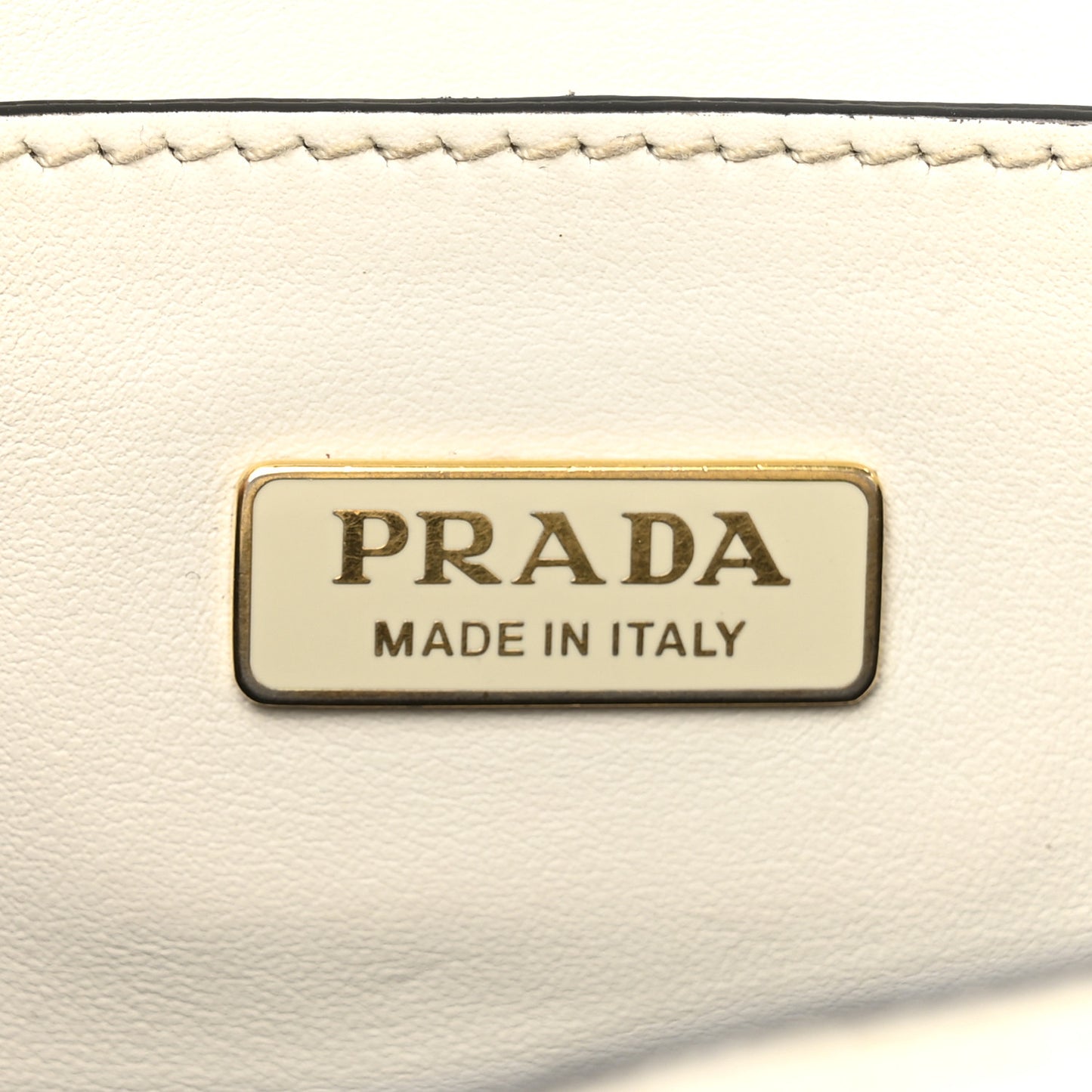 Saffiano Cuir Triangle Embleme Flap Shoulder Bag White