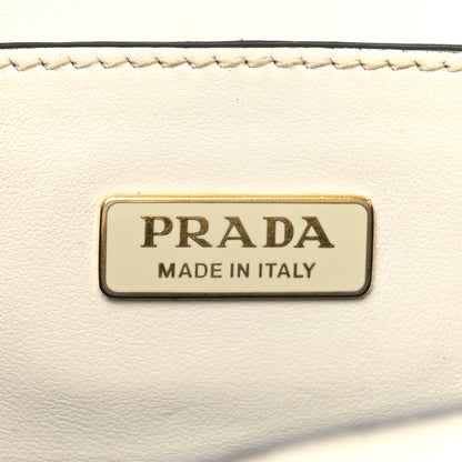 Prada Saffiano Cuir Triangle Embleme Flap Shoulder Bag White 6 of 16