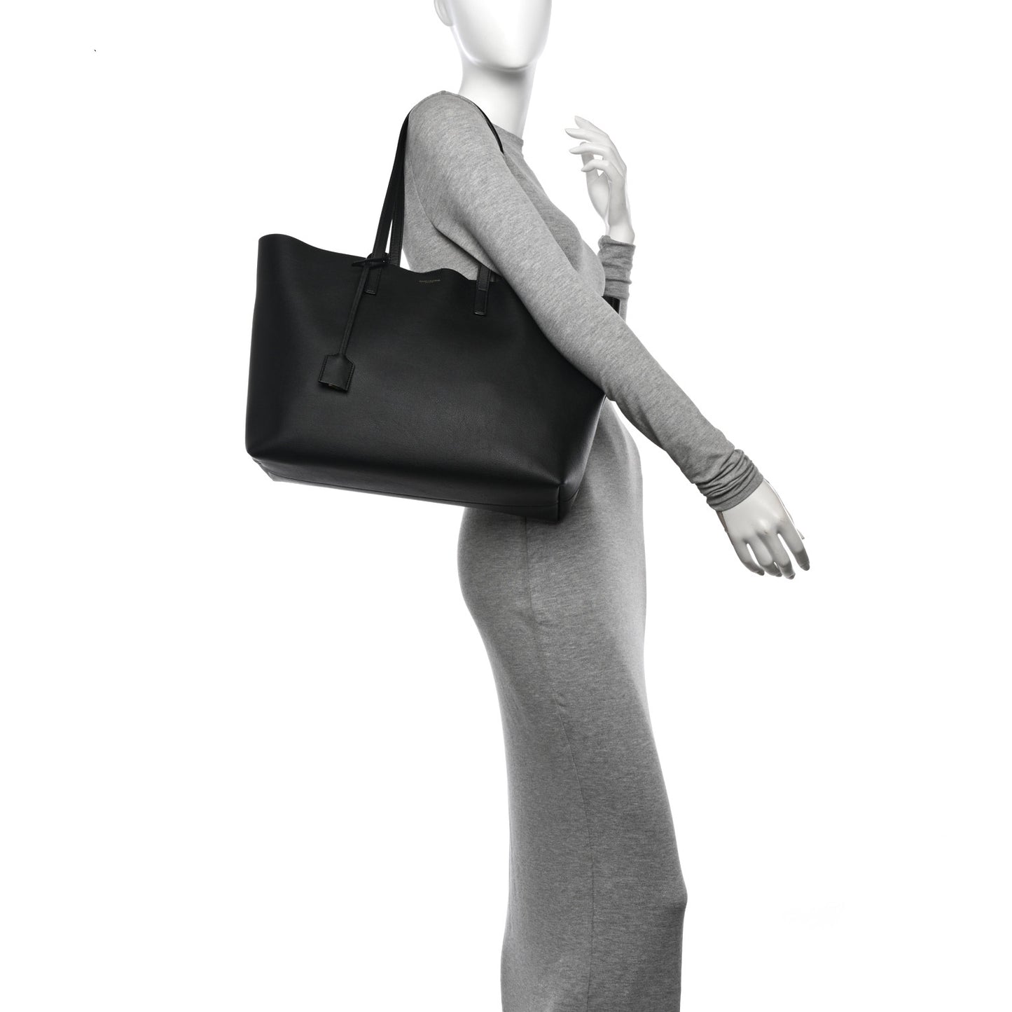 Calfskin Large Shopping Tote Black
