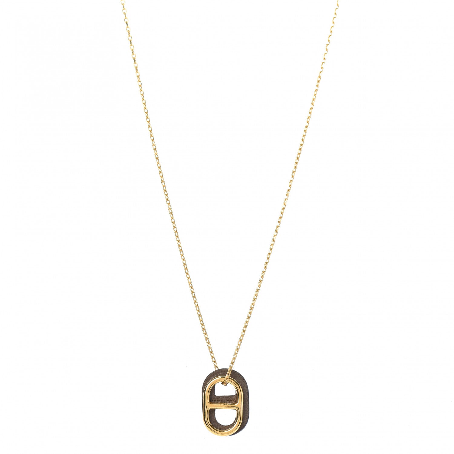 Hermes Swift O'Maillon Pendant Necklace Etoupe 1 of 6