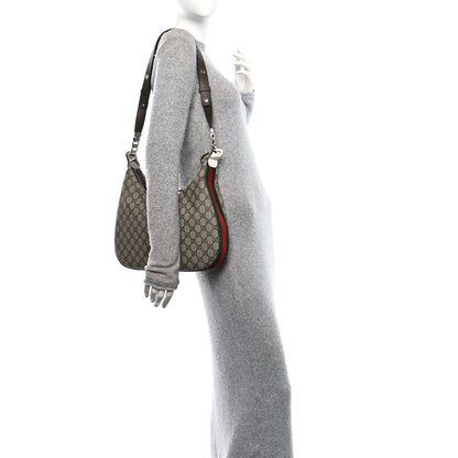 Gucci GG Supreme Monogram Textured Calfskin Web Large Attache Shoulder Bag Beige Ebony New Acero 2 of 11