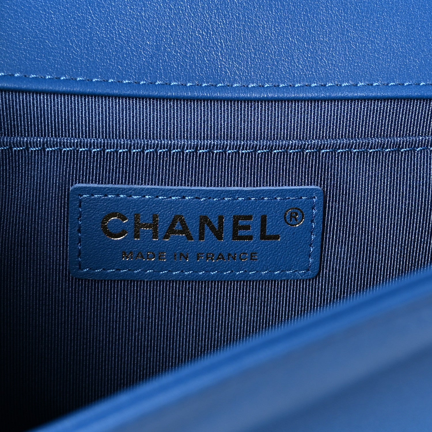 Chanel Lambskin Chevron Quilted Medium Boy Flap Blue 6 of 10