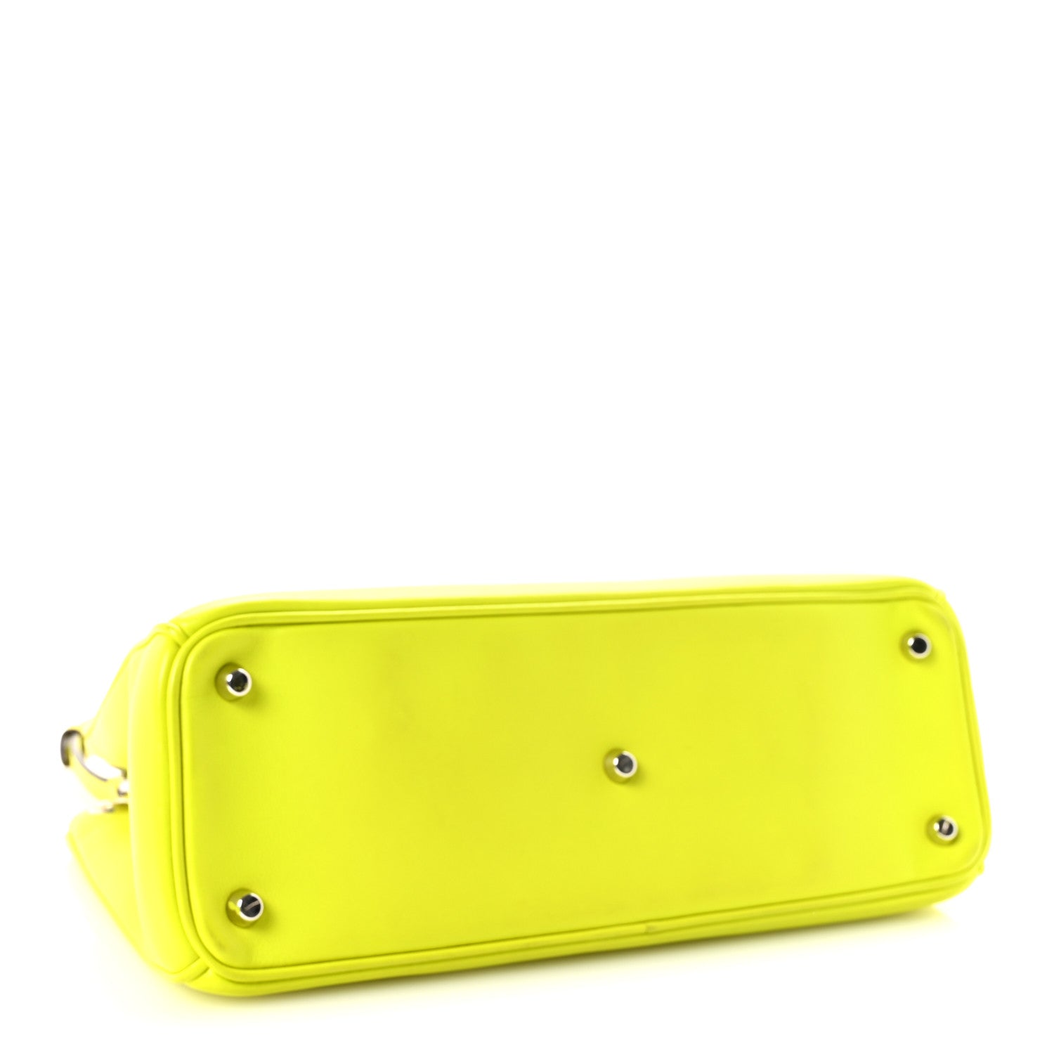 Christian Dior Smooth Calfskin Medium Diorissimo Tote Neon Yellow Light Blue 5 of 11