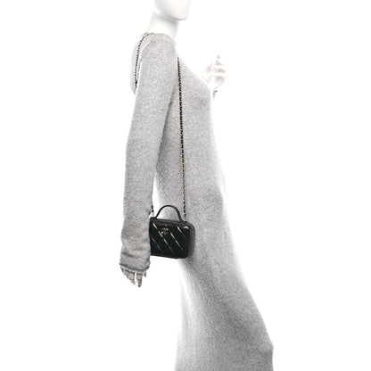 Chanel Patent Quilted Top Handle Small Vanity Case Black 2 of 12