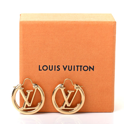 Louis Vuitton Metal Small Louise Hoop Earrings Gold 5 of 5