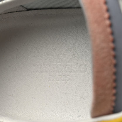 Hermes Technical Canvas Suede Goatskin Bouncing Sneakers 39.5 Gris Multicolor 6 of 11